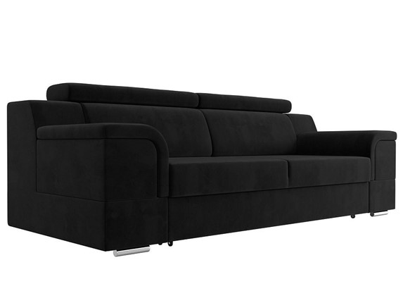 Прямой диван Лига-003 НПБ, Черный (Велюр) в Когалыме - изображение