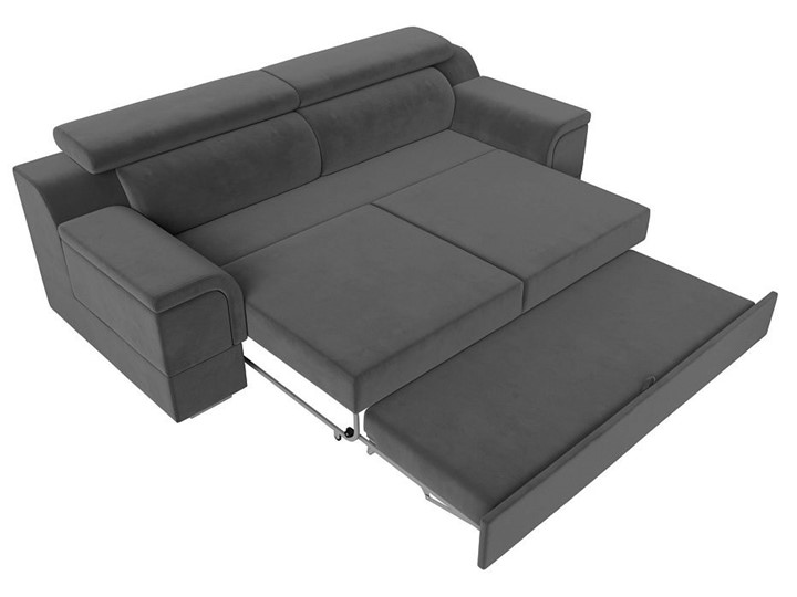 Прямой диван Лига-003 НПБ, Серый (Велюр) в Лангепасе - изображение 2
