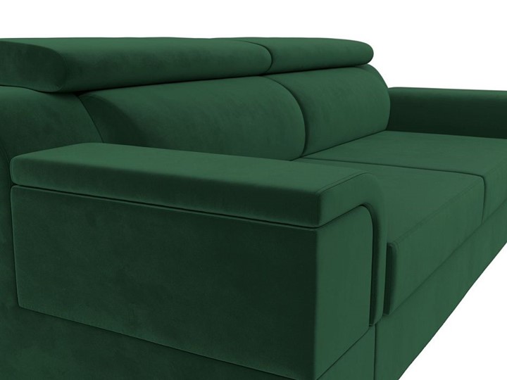 Прямой диван Лига-003 НПБ, Зеленый (Велюр) в Урае - изображение 9