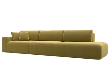 Прямой диван Лига-036 Модерн Лонг, Желтый (микровельвет) в Урае