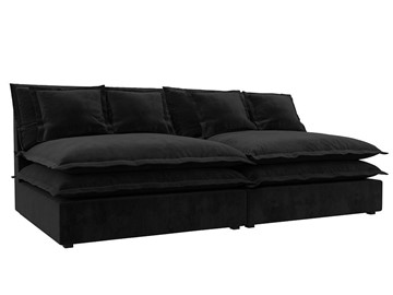 Прямой диван Лига-040, Черный (Велюр) в Нягани