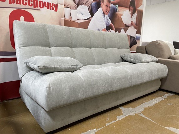 Прямой диван Лора Веста 2 ПРБЛ 2Energy Grey велюр в Когалыме - изображение