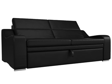 Прямой диван Медиус, Черный (экокожа) в Лангепасе