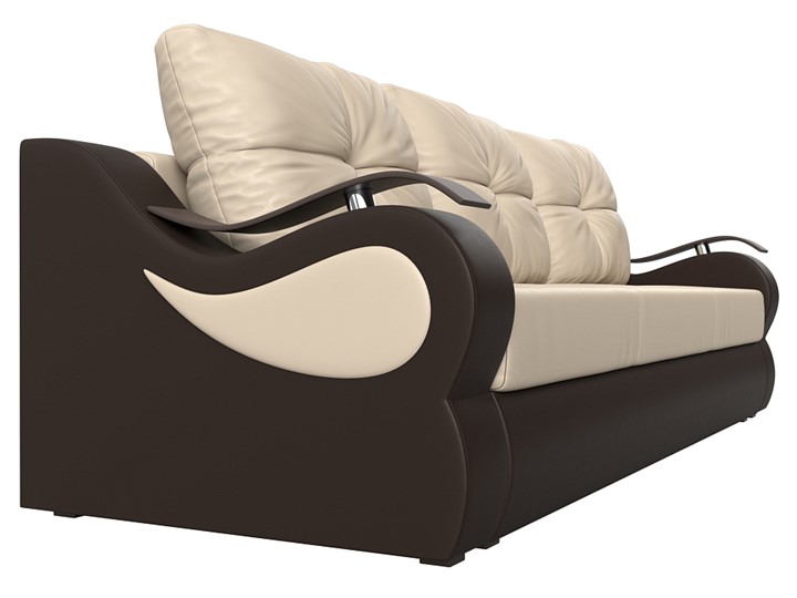 Прямой диван Меркурий еврокнижка, Бежевый/коричневый (экокожа) в Радужном - изображение 2