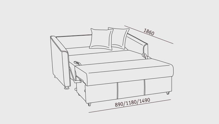 Прямой диван Милан 3 (120) в Радужном - изображение 3