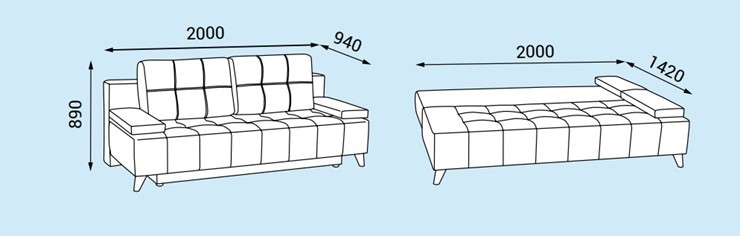 Прямой диван Нео 11 БД в Урае - изображение 3
