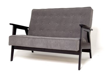 Прямой диван Ретро, двухместный (Темный тон / RS 15 - темно-серый) в Лангепасе