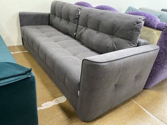 Прямой диван Татьяна 5 БД Modus 22 Серый велюр в Радужном - изображение