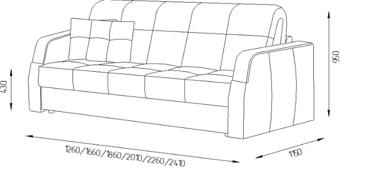 Прямой диван Турин 2 165 (НПБ) в Лангепасе - изображение 1