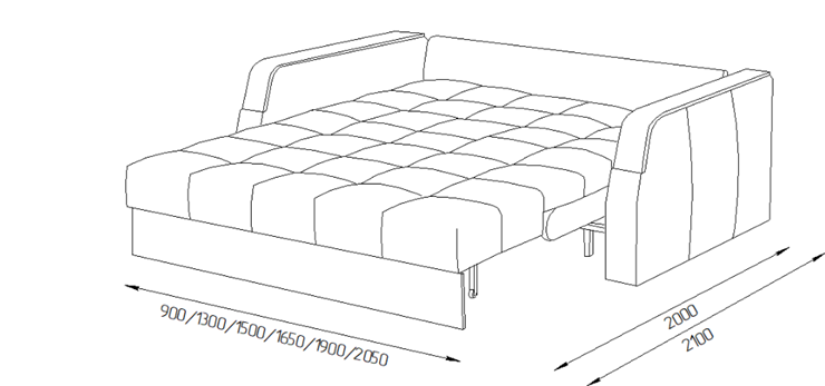 Прямой диван Турин 2 165 (НПБ) в Урае - изображение 2