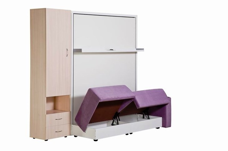 Диван Кровать-трансформер Smart (ШЛ+КД 1600+ШП+Пуф), 2 шкафа, без подлокотников в Лангепасе - изображение 4