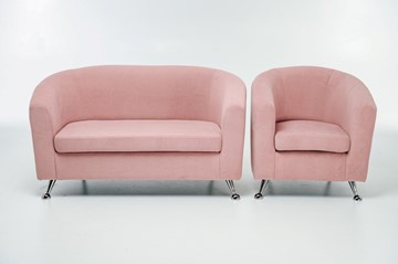 Комплект мебели Брамс  цвет розовый диван 2Д + кресло в Лангепасе