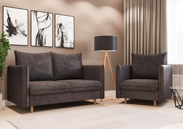 Комплект мебели диван и кресло Гримма графит в Когалыме