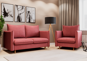 Комплект мебели диван и кресло Гримма коралл в Нижневартовске