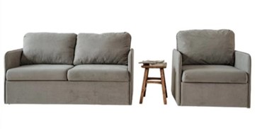 Комплект мебели Амира серый диван + кресло в Сургуте