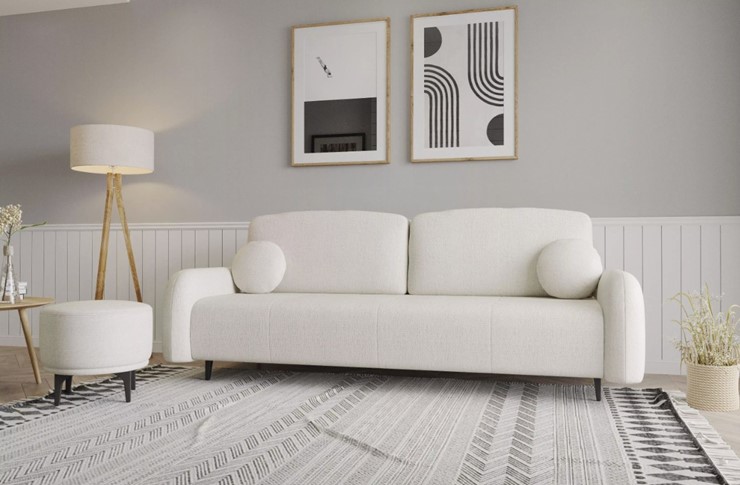 Прямой диван Монблан 3т, Рогожка Муза 01 в Югорске - изображение 5