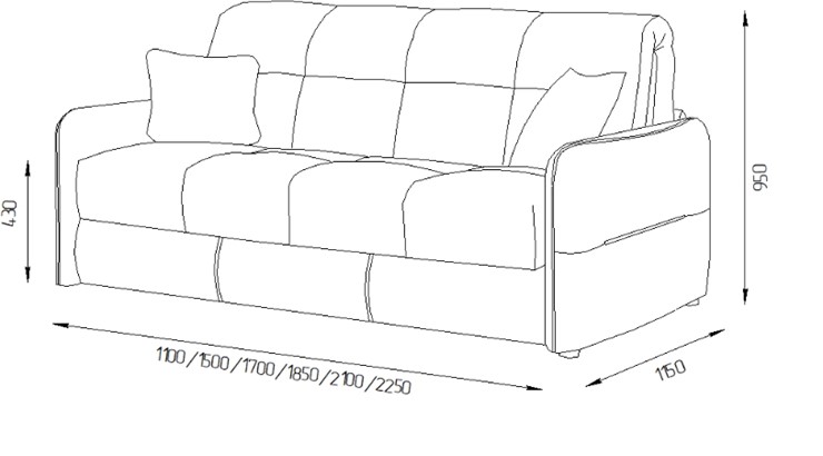 Прямой диван Токио 2 130 (НПБ) в Радужном - изображение 7