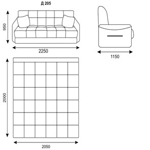 Прямой диван Токио 2 205 (ППУ) в Когалыме - предосмотр 1