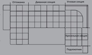 Диванная секция 3-х местная Жемчуг 2 ПДУ в Советском