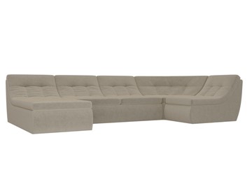 Модульный раскладной диван Холидей, Бежевый (микровельвет) в Урае