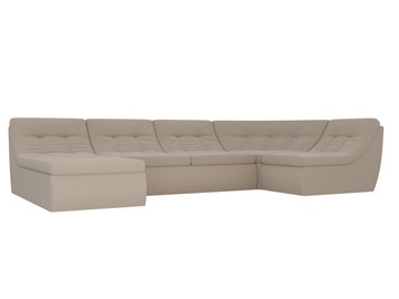 Большой модульный диван Холидей, Бежевый (рогожка) в Нижневартовске