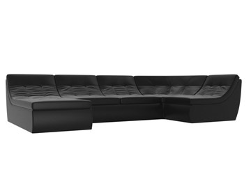 Большой модульный диван Холидей, Черный (экокожа) в Нижневартовске