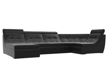 Модульный раскладной диван Холидей люкс, Черный (экокожа) в Когалыме