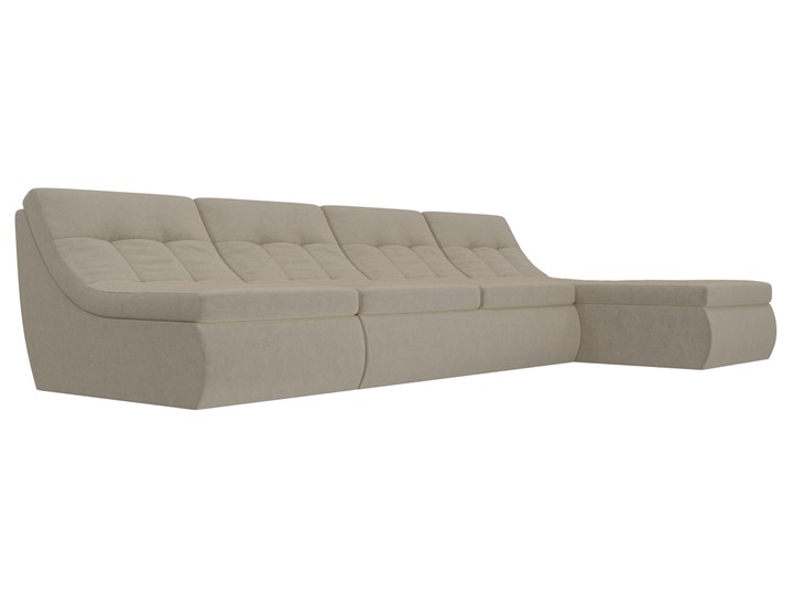 Модульный раскладной диван Холидей, Бежевый (микровельвет) в Радужном - изображение 3
