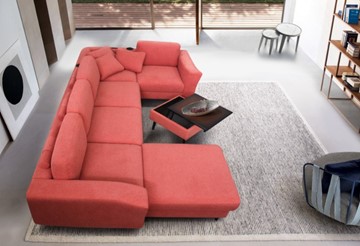 Модульный диван Томас с широкими подлокотниками и пуф-столик с подъемным механизмом в Нижневартовске - предосмотр 1