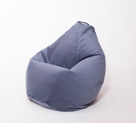 Кресло-мешок Груша большое, велюр однотон, черничное в Когалыме - изображение