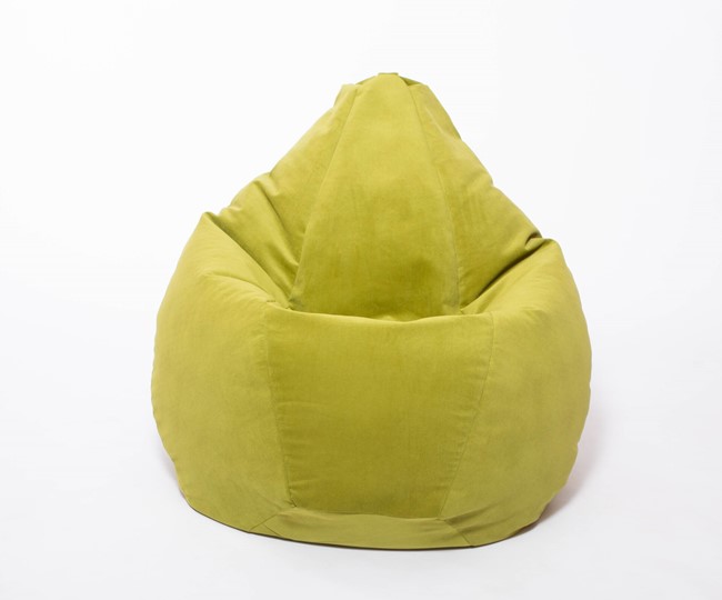 Кресло-мешок Груша малое, велюр однотон, травянное в Нефтеюганске - изображение 1