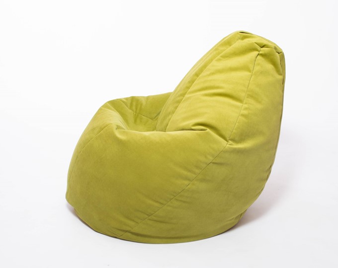 Кресло-мешок Груша малое, велюр однотон, травянное в Нефтеюганске - изображение 2