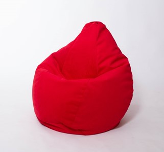 Кресло-мешок Груша большое, велюр однотон, красное в Сургуте