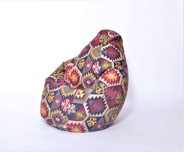 Кресло-мешок Груша среднее, велюр принт, мехико графит в Ханты-Мансийске