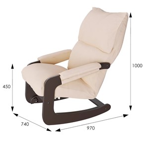 Кресло качалка Модель 81, ткань макс 100, каркас венге в Лангепасе - предосмотр 1