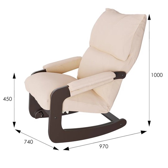 Кресло качалка Модель 81, ткань макс 100, каркас венге в Лангепасе - изображение 1