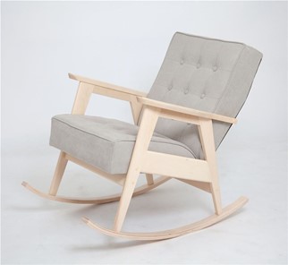 Кресло-качалка Ретро (беленый дуб / 02 - светло-серый) в Урае