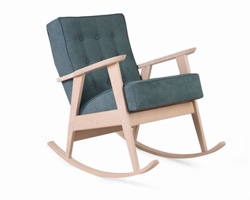 Кресло-качалка Ретро (беленый дуб / RS 29 - бирюзовый) в Лангепасе