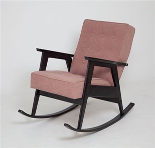 Кресло-качалка Ретро (венге / RS 12 - розовый) в Нижневартовске