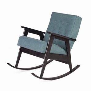 Кресло-качалка Ретро (венге / RS 29 - бирюзовый) в Лангепасе