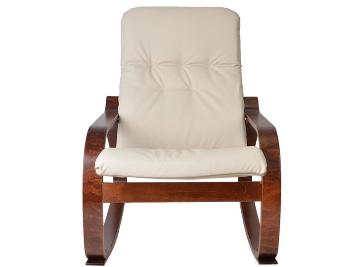 Кресло мягкое Сайма (экокожа бежевый, каркас вишня) в Лангепасе - изображение 2