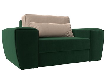 Кресло в гостиную Лига-008, Зеленый\Бежевый (велюр) НПБ в Лангепасе