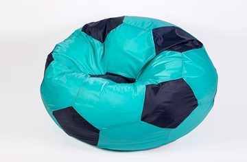 Кресло-мешок Мяч большой, бирюзово-черный в Ханты-Мансийске