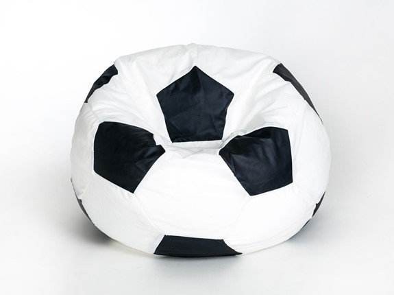 Кресло-мешок Мяч малый, бело-черный в Лангепасе - изображение