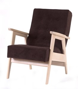 Кресло Ретро (беленый дуб / RS 32 - коричневый) в Радужном