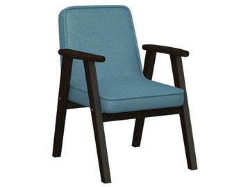 Кресло Ретро ткань голубой, каркас венге в Сургуте