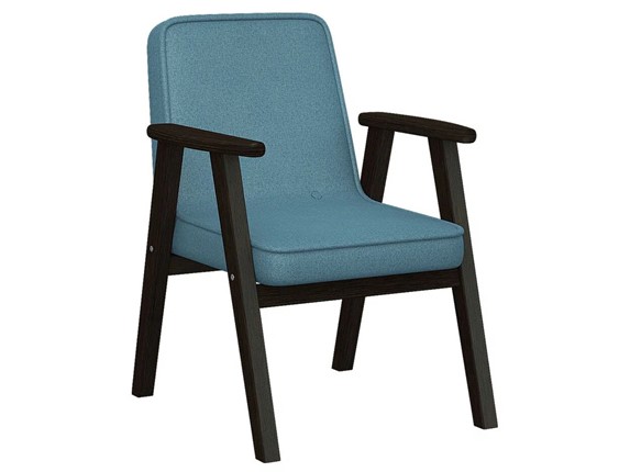 Кресло Ретро ткань голубой, каркас венге в Лангепасе - изображение