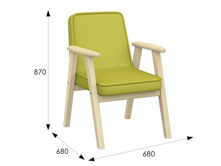 Кресло Ретро ткань лайм, каркас лак в Когалыме - изображение 5