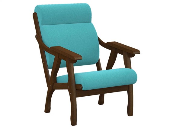 Кресло Вега 10 ткань бирюза, каркас орех в Урае - изображение