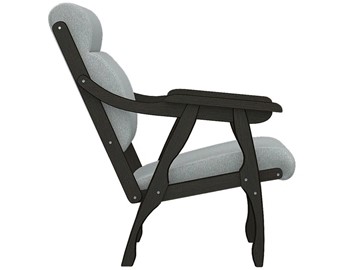 Кресло мягкое Вега 10 ткань серый, каркас венге в Лангепасе - предосмотр 3
